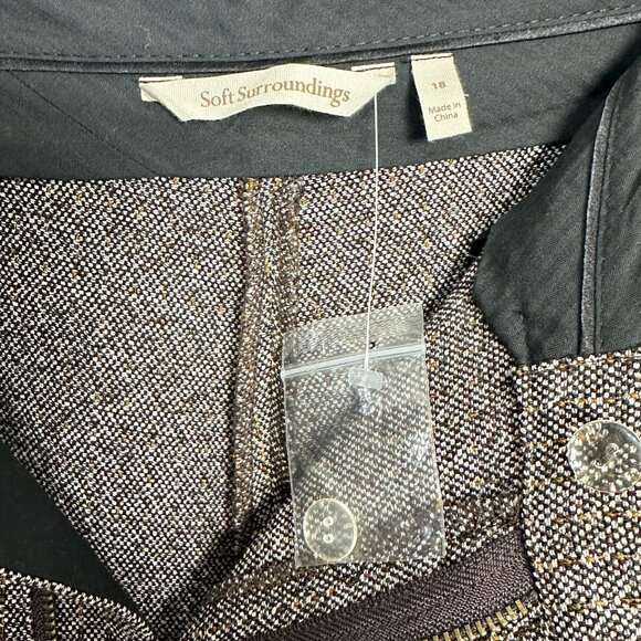 Soft Surroundings Women Tweed Brown Pants Size 18 - Picture 3 of 8